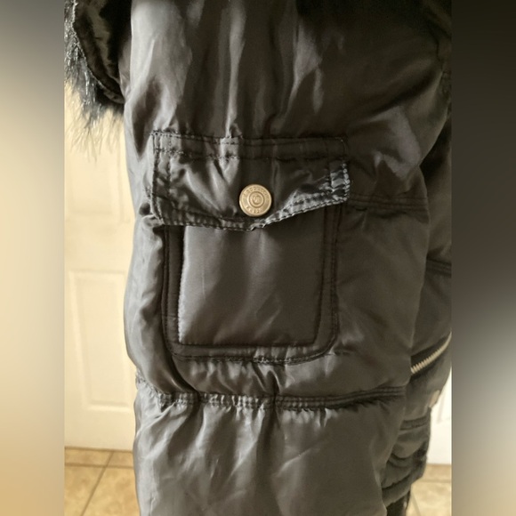 Cappuccino gold puff coat with removable faux fur collar size M - Picture 5 of 10